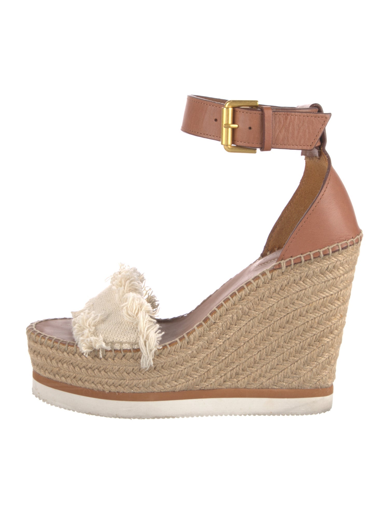 See by Chloé Patent Leather Raw-Edge Trim Espadrilles